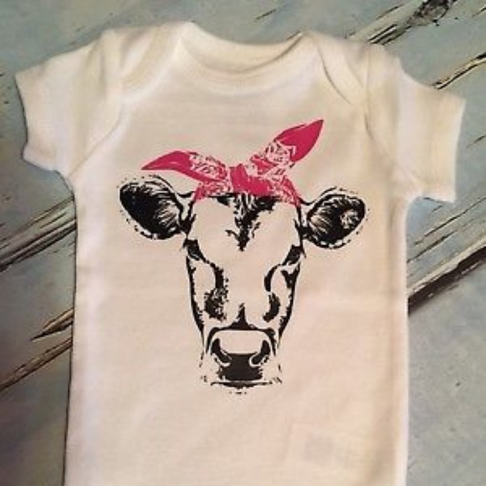 Cow Farm Animal Baby Boy or Girl Bodysuit -